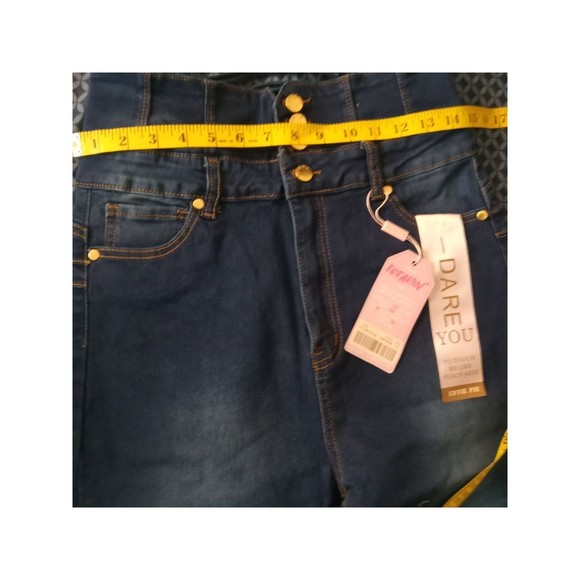 CUTIE PIE JEANS COLOR DARK DEMIN SIZE (15) STRETCH, FLARED - Picture 4 of 7